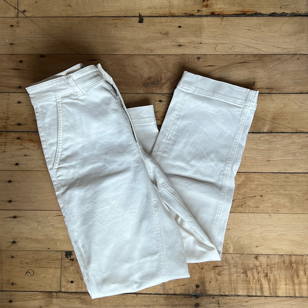 Women's Everlane Cropped Straight Regular White Jeans